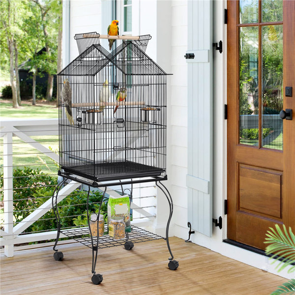Archie & Oscar Branden 145Cm Iron Pointed Top Floor Bird Cage with
